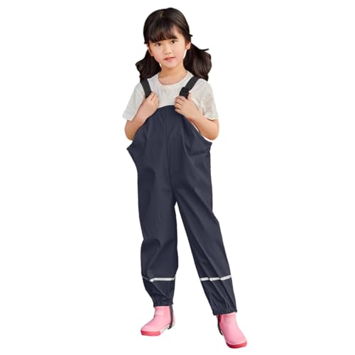Toddler Boy Girl Rain Bib Pants Coverall Reflective Strips Lightweight Rainproof Windproof Mudproof3