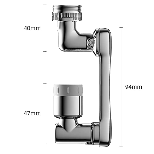 1080° Swivel Faucet Extender Universal Sink With 2 Modes, Wide Range Angle Adjustment Faucet Aerator, Kitchen Tap Splash Filter, Faucet Bubbler, 3 Different Threads Of 20/22/24Mm #TOP7