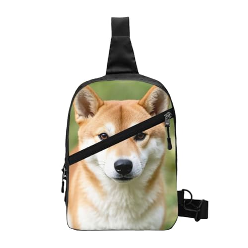 Cute Shiba Inu Dog Print Men's and Women's Foldable Crossbody Bag,Sports Crossbody Bags,and Daily Chest Bags