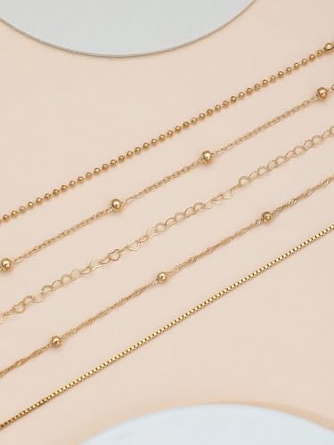 Heart Bracelets Set for Women, Chain Layered Bracelets Collection, Layered Cuba Beaded Chians for Your Wrist, Stackable Bracelet Stack Set, Adjustable Charm Link Bow Butterfly Heart Jewelry Sets - Image 4