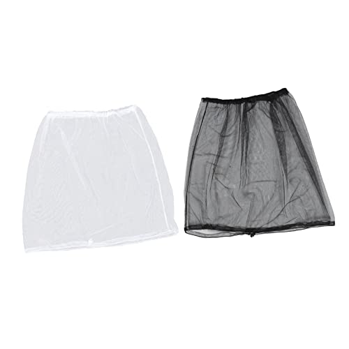 MOBUTOFU 2 Piezas Red de Cabeza Aire Libre mosquitera Mosquito Net Sunscreen Sombrero mosquitero protetor Solar Sombrero Paraguas Visera Senderismo Suministro Aire Libre poliéster