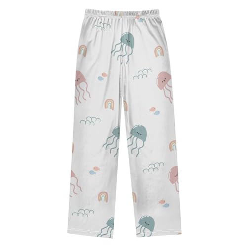 Cute Jellyfish Boys Pants Boys Athletic Pants Long Pant for Boy with Pockets Wide-Leg Size 6-14Y2