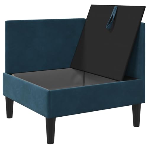 Sillón acolchado individual de terciopelo azul para crear un rincón de lectura cómodo en salón 5