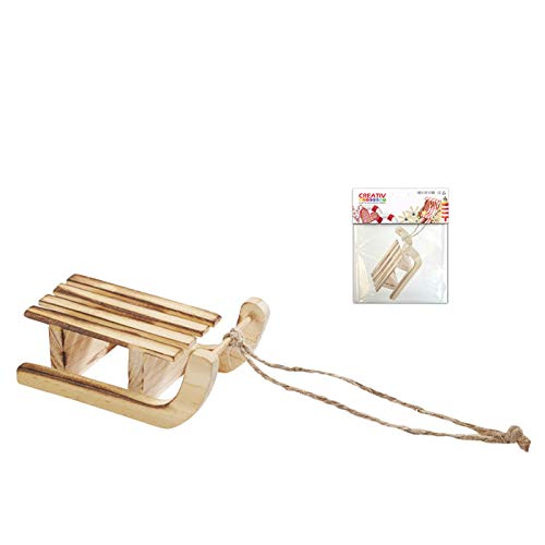 Holzschlitten, 7x3,6x2,3cm, Hellbraun