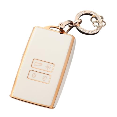 Renault Koleos Kadjar Captur Megane Talisman Espace Clio Zoe Scenic 4 Arkana Dacia Sanderoに対応 ファッションTPU車キーケースカバー(G-White Set A)