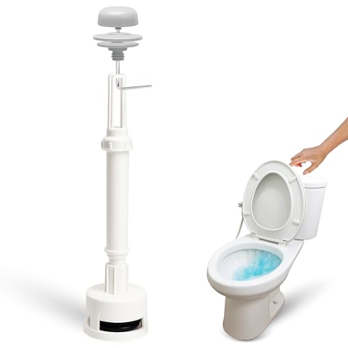 Mecanismo de descarga para WC, Válvula Descarga Inodoro, Descargador WC universal, Apto para cualquier tipo de cisterna estándar con diseño de tirador de descarga