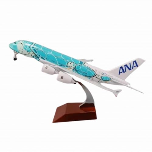 Image of Airplane Model 18 CM ANA Japan Airlines Plane Green Turtle Airplane Metal Diecast Aircraft Plane Model 1 /500 Scale A380 Toy Plane, Aeroplane Model