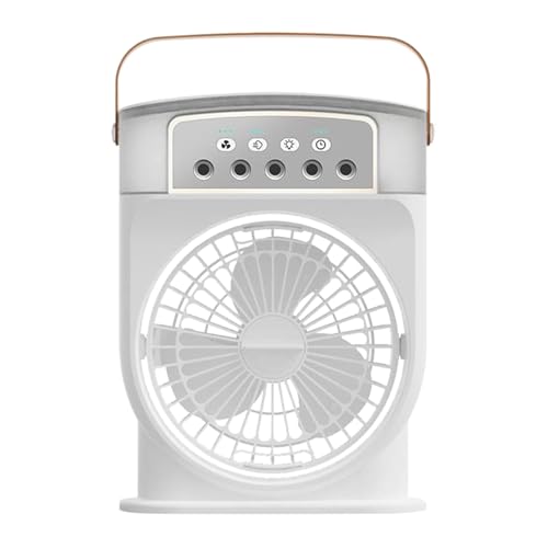 Portatile e Leggero: Ventilatore nebulizzatore ideale per casa e viaggi, design leggero e compatto per trasporto facile, offre fresco immediato ovunque senza ingombro.