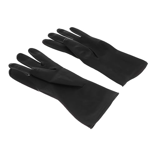 FOMIYES Waterproof Anti-slip Gloves for Women Men Hair Dye Shampoo Barber Gloves Black for Cleaning