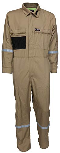 Image of MCR Safety Summit Breeze Flame Resistant FR Coveralls, 7 oz Cotton, Work Coveralls, Tan, 38 Tall