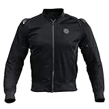 Grapelet Chaqueta de moto hombre chaqueta de moto con protectores moto chaqueta de montar mujer moto chaqueta de motociclista malla transpirable para ciclismo de verano (Negro,L)