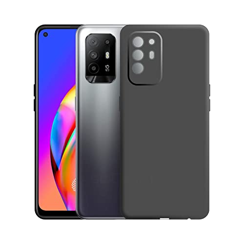 Image of Case Creation Liquid TPU Silicone Cover for Oppo F19 Pro+ Soft Case,Anti-Dirty Slim Case Frosted Matte Cute Candy TPU Raised Bezel (Splash of Color) Back Case Cover for Oppo F19 Pro+ -Black