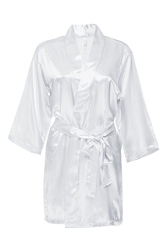Personalized Mrs. Satin Bridal Robe - White Wedding Robe for Bride to Be2