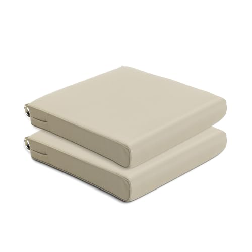 BPS 25x25 Inch Deep Seat Outdoor Cushion, Khaki Fade-Resistant and Water-Resistant Patio Chair Cushion for Wicker Chairs, Sofas, Love Seats