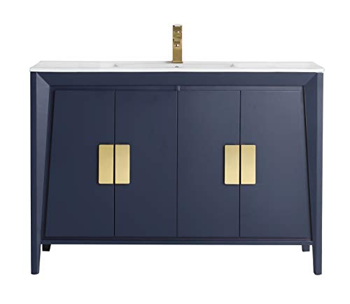 Tennant Brand Larvotto Navy Blue Contemporary Modern Bathroom Sink Vanity