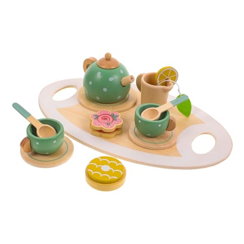 VICASKY 1 セット シミュレーションティーセットおもちゃ 幼児プレイセット お茶のおもちゃ 子供への誕生日プレゼント 子供向けの 幼児の女の子の 木