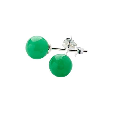 Anderson & Webb Green Jade Silver Stud Earrings Cover