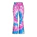 Psesaysky Tie Dye Girl's Flare Leggings Crossover High Waisted Flare Leggings Fashion Bell Bottoms Lightweight Bootcut Yoga Pants