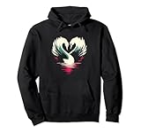 coppia di cigni a forma di cuore – retro cute swans san valentino amante felpa con cappuccio