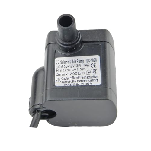CHANCS Mini Wasserpumpen DC-1020 Mini Wasserpumpe 3W 5,5-12V DC Tauchmotor-Wasserpumpe für Solarenergie
