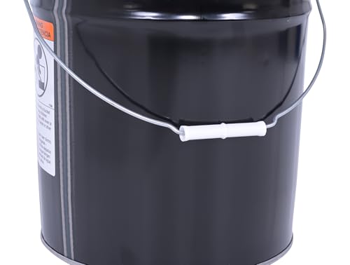 Vestil PAIL-STL-RI Steel Open Head Pail with Handle, 5 gallon Capacity, Black, Pack of 1