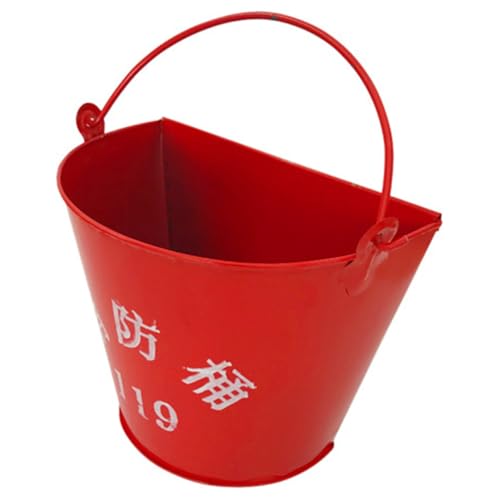 Hoement Fire Safety Bucket Thickened Iron Semi-circular Fire Sand Container Emergency Equipment
