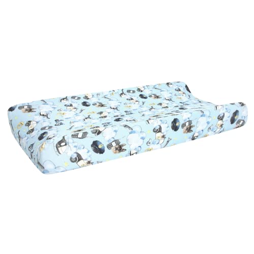 Posh Peanut Funda para cambiador de bebé, viscosa elástica de bambú, para estándar de 16 pulgadas por 32 pulgadas (policia)