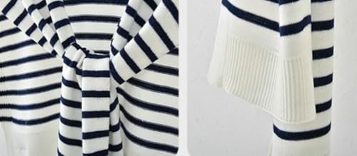 Womens Striped Pashmina Shawls and Wraps Knitted Sweater Casual Shawl Wraps Scarf Cardigan Cape Cashmere Shoulder Top2