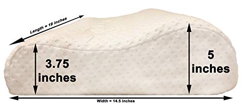 Memory Foam Cervical Neck Pillow for Sleeping - Chiropractor Designed Orthopedic Contour Support - Best for Neck and Shoulder Pain Relief - Made in USA CertiPUR-US