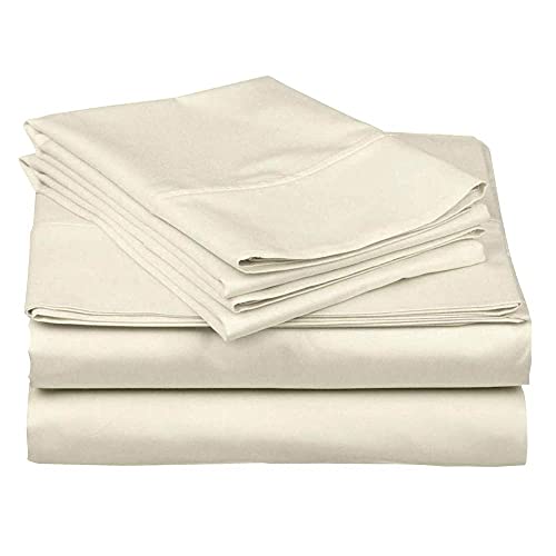 Image of 1800 Brushed Microfiber Flat BedSheet with 1 Takiya Cover | Bedsheets Soft and Breathable - Ivory Single Bed