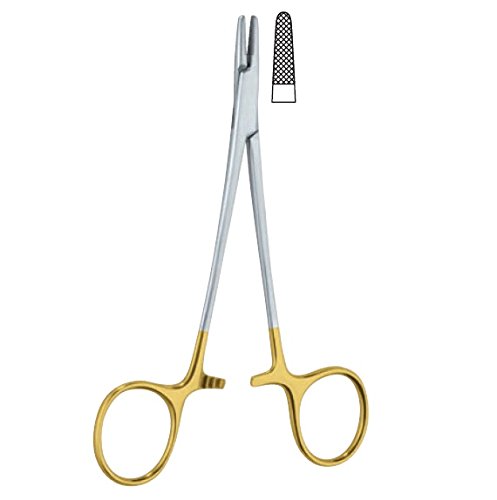 Derf Needle Holder, TC, 12CM/4.75", Solid Jaws