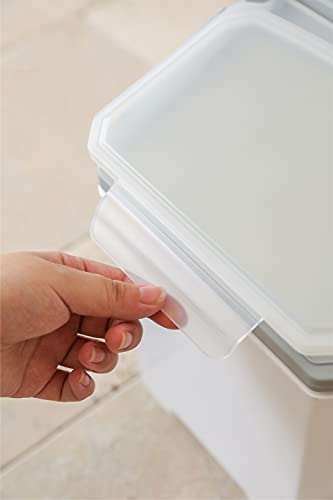 Hanamya 15 Liter / 15 Lbs Pet Food Storage Container With Measuring Cup, Bpa Free, For Dog Food | Cat Food | Rice | Grain | Flour, White & Gray, 2 Counts #TOP7
