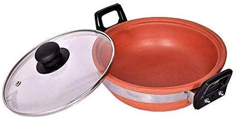 PALVIT CLAY ART GALLERY (P.C.A.G)Unique Terracotta Clay Dahi Pyala Good for Healthy Curd (Medium Size 2 Liter) (Dahi pyala)