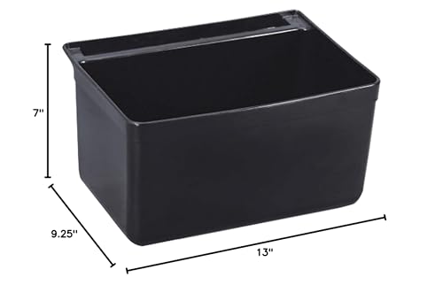 Image of Thunder Group PLBC0012B Silverware Bin, 13 inch x 9-1 /4 inch x 7 inch, one-Piece Design, for Bus carts PLBC3316 and PLBC4019, Plastic, Black