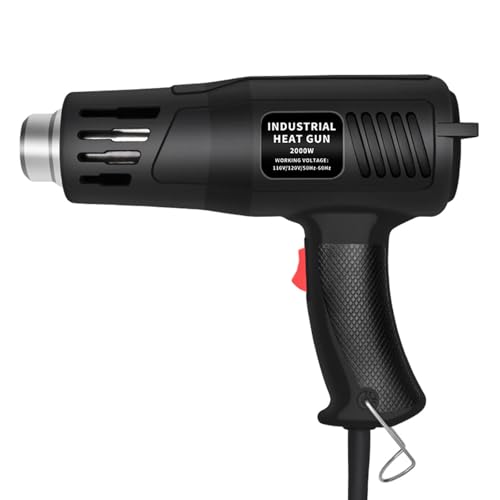 Heat Gun, 2000W 140°F-1112°F (60°C-600°C) Fast Heating, 2 Temperature Control Settings, Variable Temperature, Overheat Protection, for Crafts, Shrinking PVC, Paint Stripping