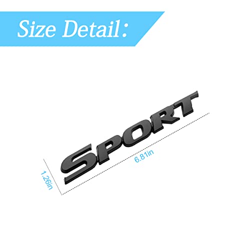 3D Metal Sport Sticker For Car, Styling Personalise Sport Emblem Decal, Auto Badge Stickers Car Exterior Decoration Accessories, 3D Stickers For Trunk Side Fender Rear Tailgate (Black) #TOP1