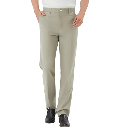 Image of Men's Tall Classic Fit Flex Flat Front Dress Pants Formal Pants for Business & Office