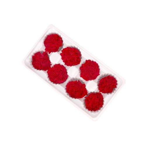 Set 8 flores eternas clavel rojo 5x3x5cm miniatura 1