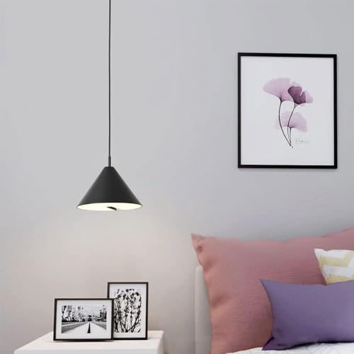 Suspension LED moderne métal noir éclairage chaud 3000K