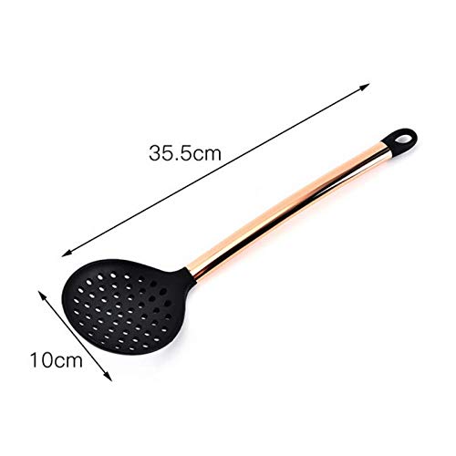 Kit d'ustensiles de cuisine en silicone anti-adhésif avec poignée en cuivre 8-piece set without storage bucket cuivré