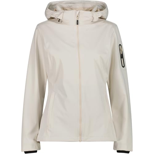 Veste à capuche zippée CMP femme blanc cassé unie et confortable