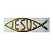 WE-WHLL Jesus Fish 3D Adesivo per Auto PVC Morbido Emblema Distintivo Cromato Car Styling Decorazione Decalcomania Impermeabile Decalcomania Cristiana Adesivo-Giallo