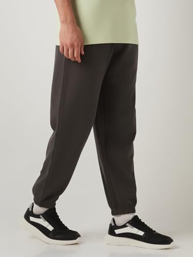 Image of Bewakoof Men's Solid Oversized Fit Cotton Joggers