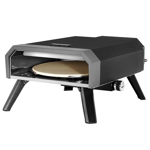 Royal Gourmet Four à Pizza Gaz Extérieur, Barbecue à Pizza de 4 KW avec Pierre Pizza de ⌀33 cm, Allumage Automatique et Pieds Pliables pour Le Jardin, Le...