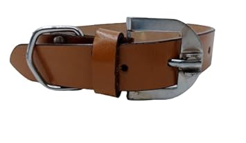 Daviloss Dog Leather Collar Neck Belt Designer Studs - Bio degradable Tan (Extra Large, Tan)