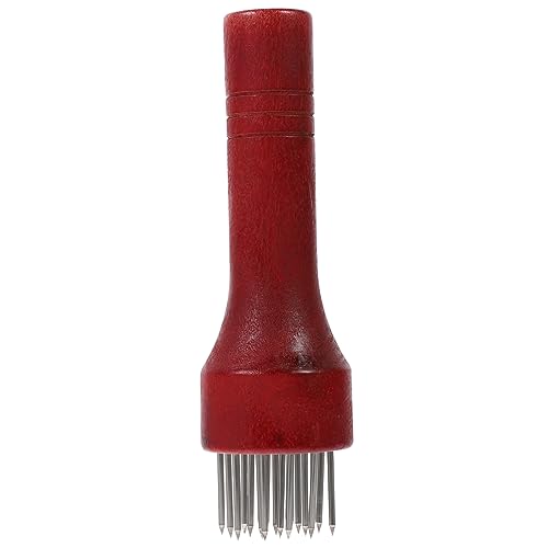 Abaodam Ago per Carne in Acciaio Inossidabile Manico in Legno Batticarne Ergonomico per Ammorbidire Manzo Vitello Maiale e Pollame Utensile da Cucina Professionale per Grigliate e Cotture