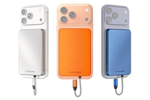 Image of NITECORE Pocket 5 Portable Charger, Compact Power Bank, Built-in Cable Colour: Cobalt Blue