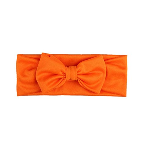 zhuotop moda bowknot banda elástica de pelo turbante de nudo bebé niña diadema accesorios para el pelo naranja naranja Talla:talla única