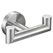 Bathroom Double Hook, Angle Simple SUS304 Stainless Steel Bath Towel Holder, Coat Purse Hanger, Hand Towel Rack, Double Robe Towel Hook for Wall, Brushed Steel