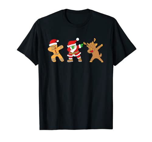 Christmas Crew Santa Renna Gingerbread Man Maglietta
